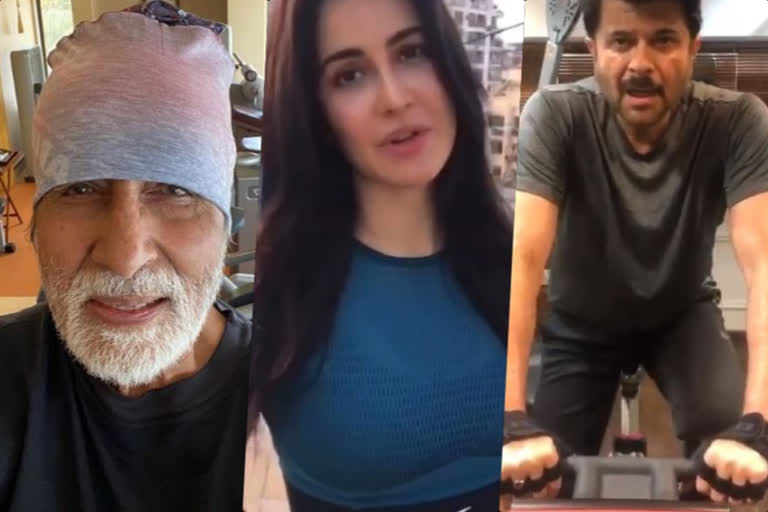 Big B, Katrina, Anil set fitness goals, practise workout at home