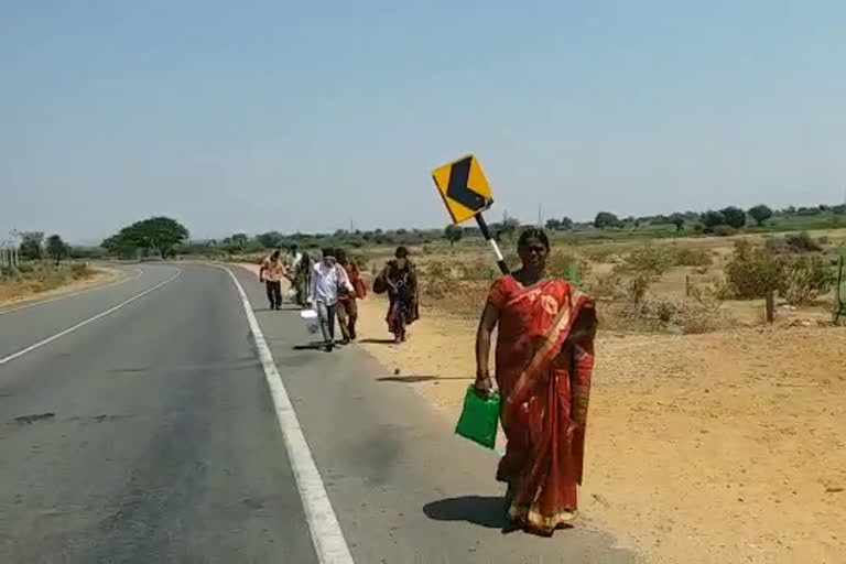 The difficulty of the villagers being unable to go to their own villages in Mahabubnagar district