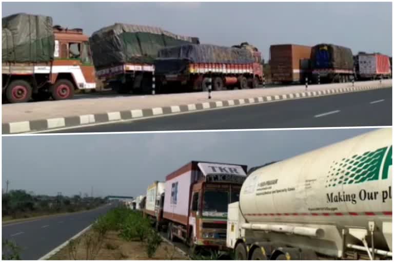 Vehicles queue at Maharashtra-Telangana border