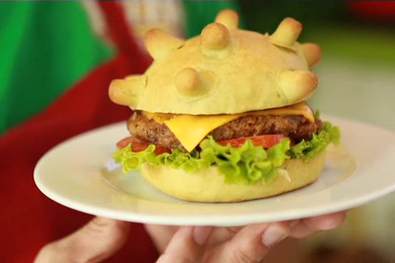 coron burger sales in a restaurant  in vietnam country of Hanoi city