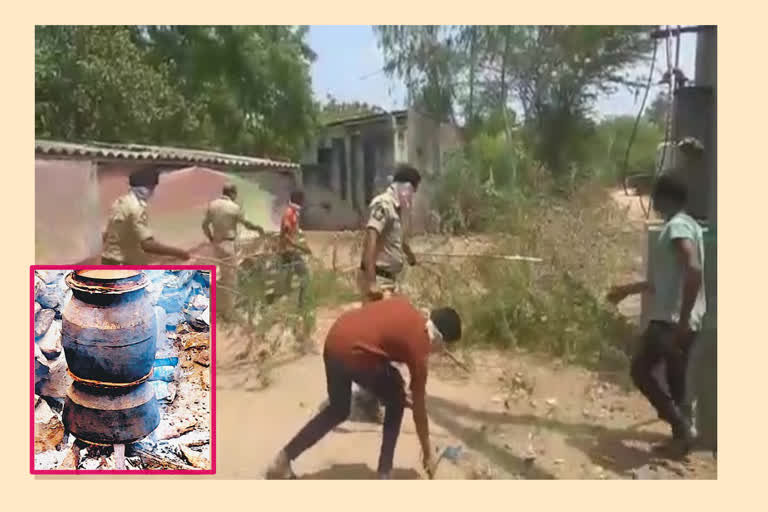 People who put up a fence and sell Natusara at chirala in kadapa