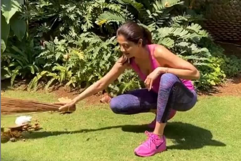 Shilpa Shetty cleans up garden, pens heartfelt note for house help