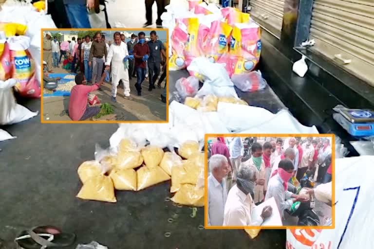 food distribution to poor people in telangana due to lock down effect