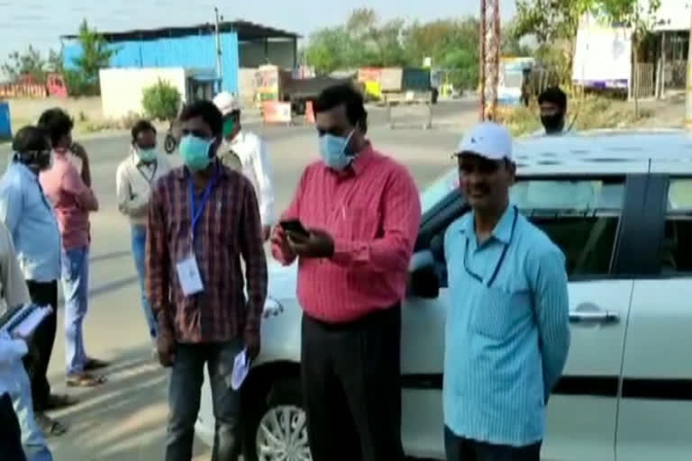 Quarantine seal for the two going on the bike at warangal