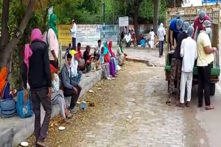 The workers are going to their village on foot