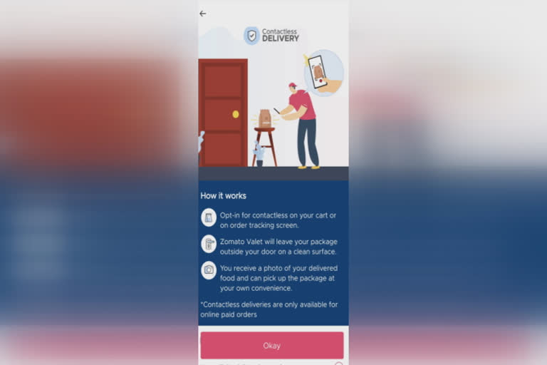 contactless delivery  online food delivery  e commerce platforms practicing contactless delivery  Swiggy contactless delivery  Zomato contactless delivery  business news  കോൺടാക്‌ലെസ് ഡെലിവറി  ഓൺലൈൻ ഫുഡ് ഡെലിവറി ആപ്പുകൾ  സൊമാറ്റോ  സ്വിഗി  കൊറോണ  കൊവിഡ്
