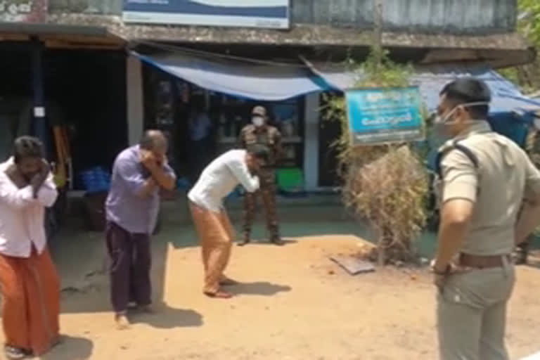 kannur police chief yathish chandra  yathish chandra punishment  lockdown punishment  എസ്‌പി യതീഷ് ചന്ദ്ര  ലോക്ക് ഡൗൺ  കണ്ണൂർ എസ്‌പി