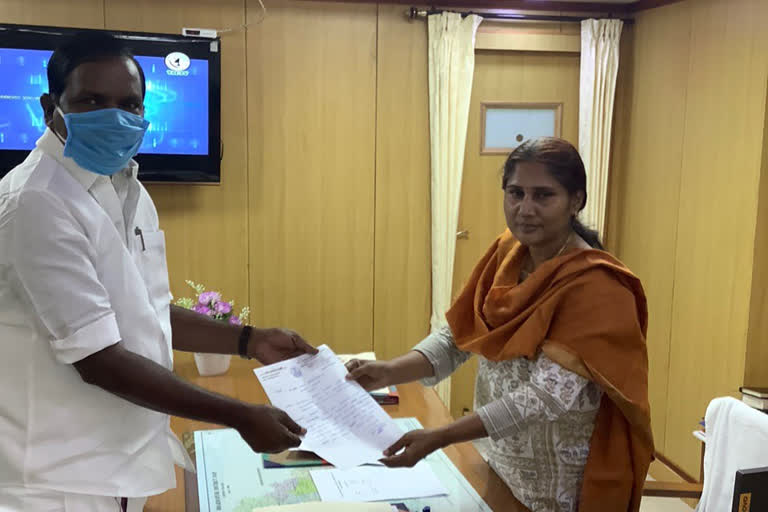 dharmapuri mla allowted 25 lakh rupees for corona eradicate work