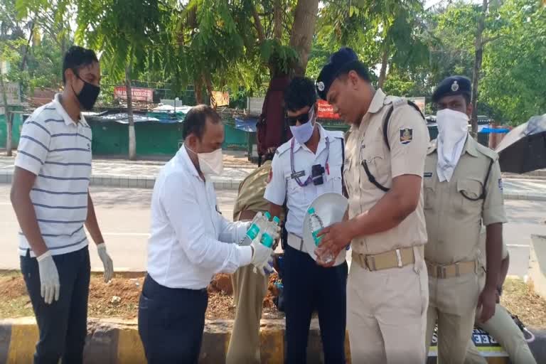 Water and biscuits were distributed to police