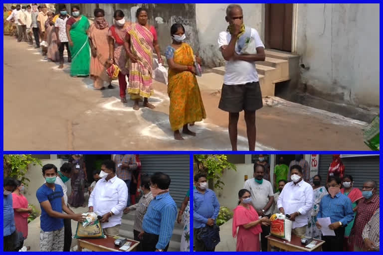 tanuku mla distributes ration to people