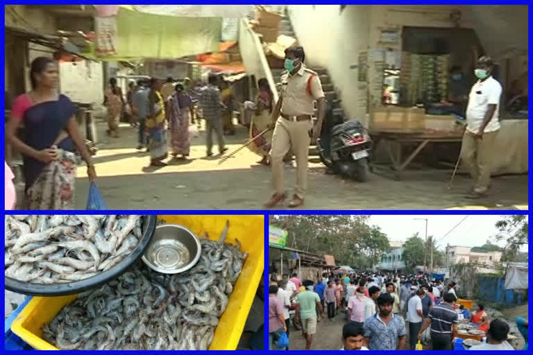 rush at fish market in west godavari district