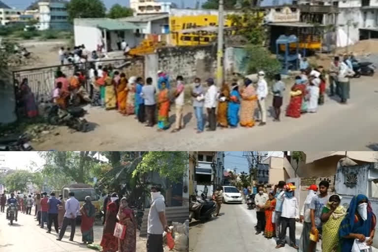 guntur dst people waiting for ratio rice