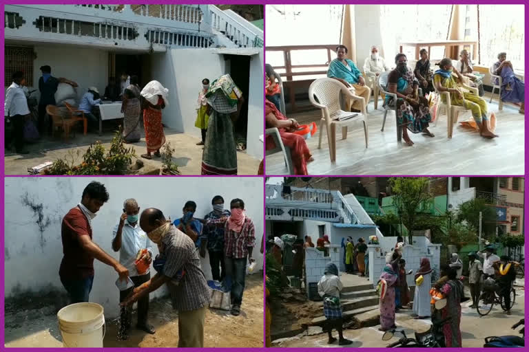 due to lockdoen free ration at saluru in vizianagaram