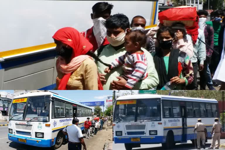 ajmer news  ajmer municipal corporation  many buses leave for passengers  lock down to their destination