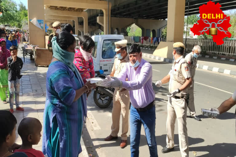 delhi lockdown food distribution