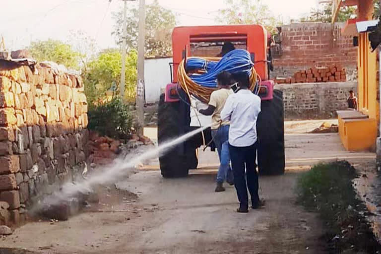 Chemical spraying in Togalur village