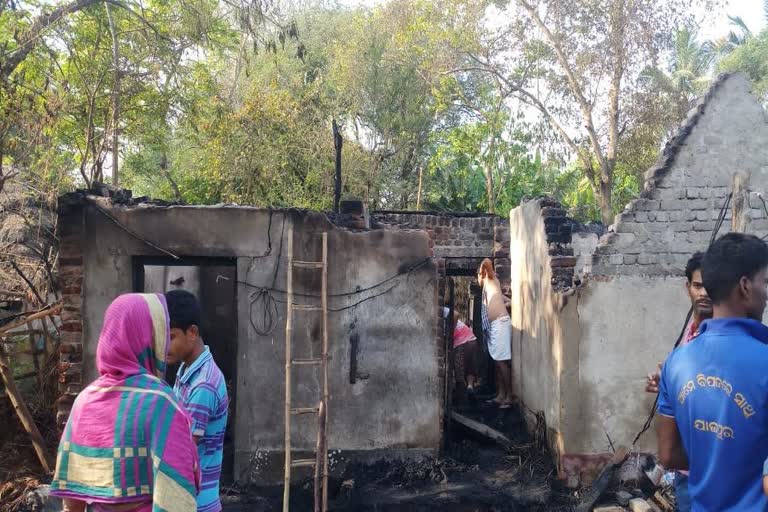 6 houses damaged due to fire in panikoili