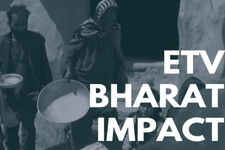 ETV Bharat impact: Gurjars surviving on leaves get relief material by UP admin