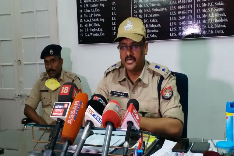 Pressmeet of Dhubri SP dhubri assam etv bharat news