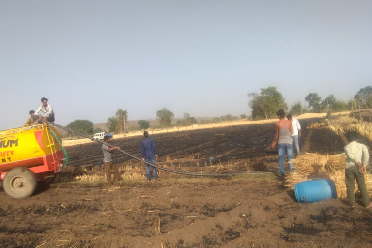 Fire in wheat field, loss of millions in neemach