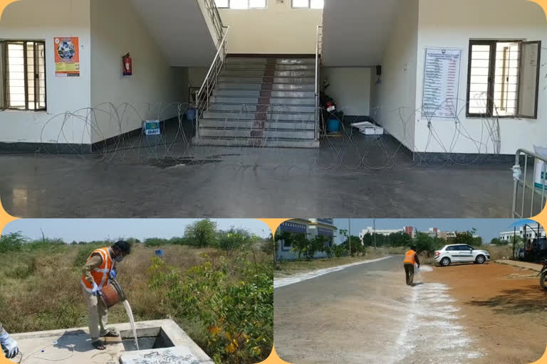 due to corona prodhuturu Quarantine center cleaned in kadapa district