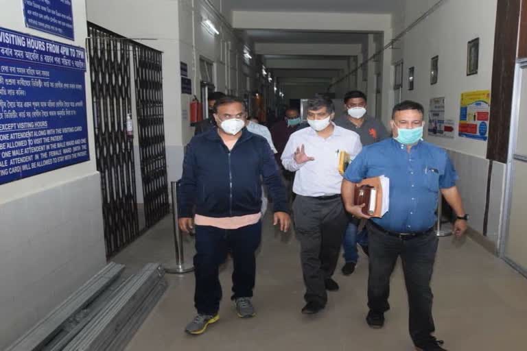 late in the night on Wednesday, after Sonapur Civil Hospital, himanta biswa sharma visited Mahendra Mohan Choudhury Hospital Guwahati