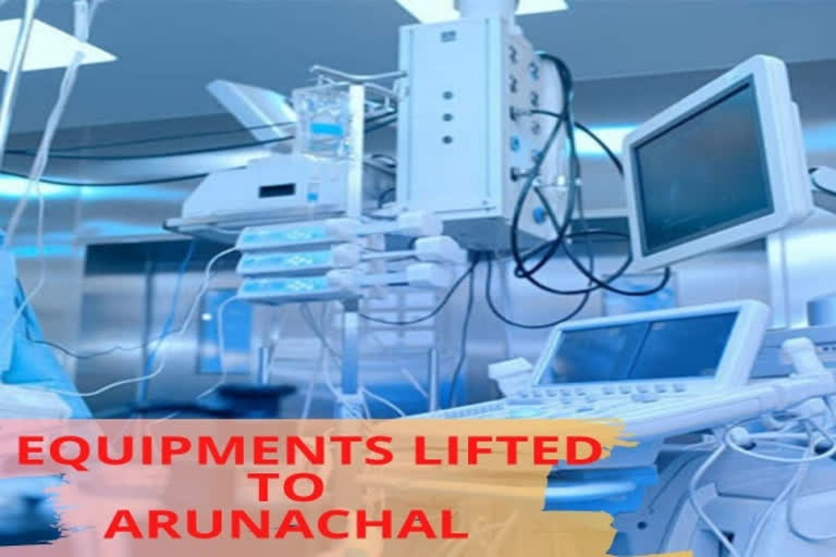 coronaviru  Arunachal  Medical equipment airlifted  lockdown  അരുണാചല്‍ പ്രദേശില്‍ മെഡിക്കല്‍ ഉപകരണങ്ങള്‍ ഹെലികോപ്ടറിലെത്തിച്ചു  കൊവിഡ് വൈറസ്  മെഡിക്കല്‍ ഉപകരണങ്ങള്‍