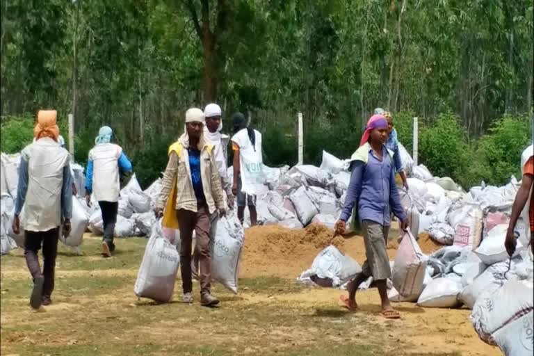 Hundreds of laborers are working in surajpur