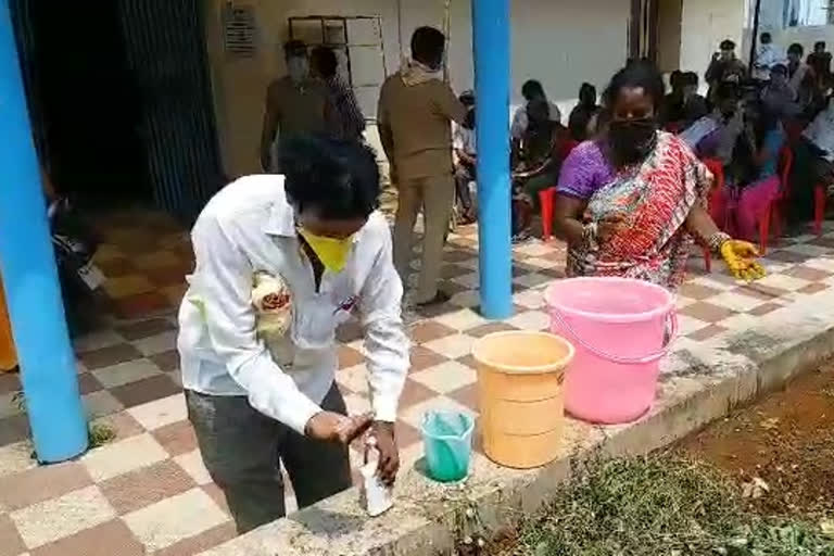 Establishment of sanitizers at banks and ATMs in Tekkali