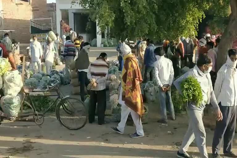 social distancing fatehabad vegetable market