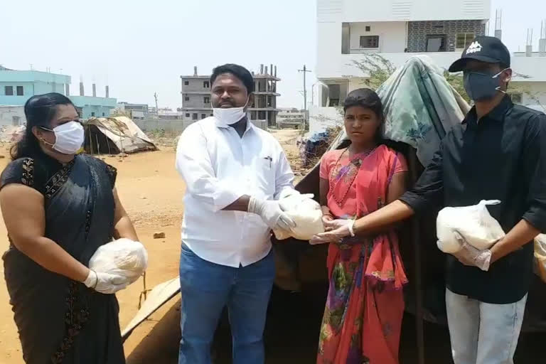 Distribution of essentials to poor people in Anantapur