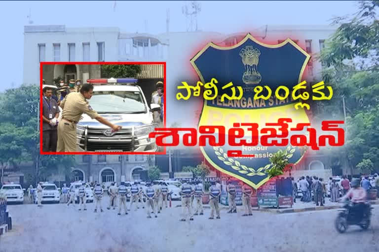 sanitisation-for-petrolling-vehicles-in-hyderabad-commissionerate