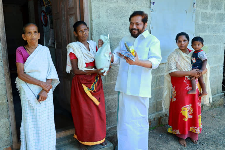 food kit distribution  ഭക്ഷ്യകിറ്റ് വിതരണം  രാജു ഏബ്രഹാം എംഎല്‍എ  പത്തനംതിട്ട ആദിവാസി  tribal areas