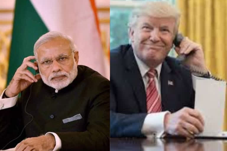 Narendra Modi  President Donald Trump  PM Modi- Trump  Modi-Trump call  Fight against COVID-19  PM Modi, US Prez Trump have telephonic conversation  കൊവിഡിനെ നേരിടാന്‍ ഇന്ത്യയും അമേരിക്കയും ഒന്നിച്ച് നില്‍ക്കുമെന്ന് മോദി  ഇന്ത്യയും അമേരിക്കയും ഒന്നിച്ച് നില്‍ക്കുമെന്ന് മോദി