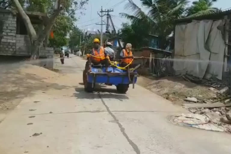 streets sanitisation at denduluru west godavari district