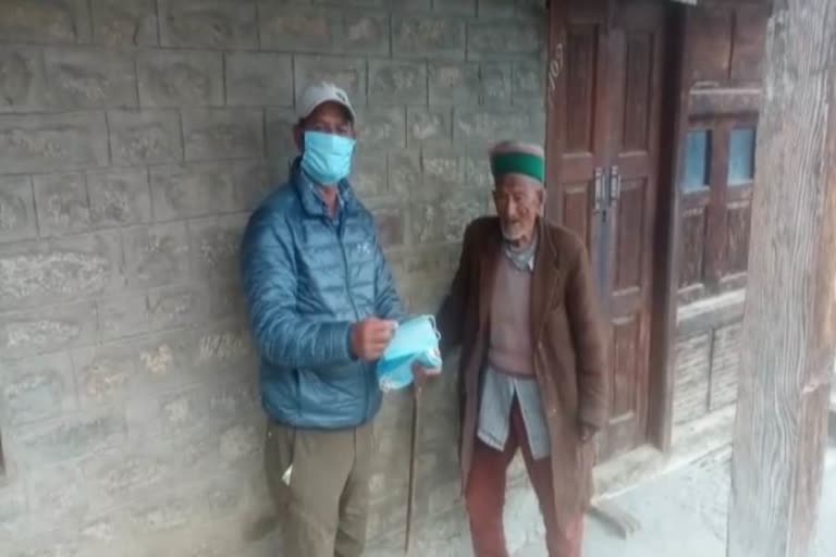 Masks distributed in village in Kalpa