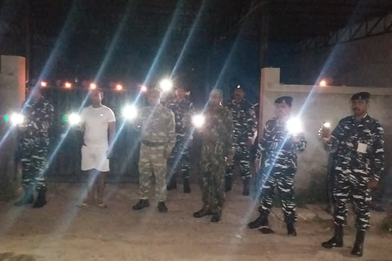 soldiers supported the Prime Ministers appeal by lighting diyas and flash In Raipur