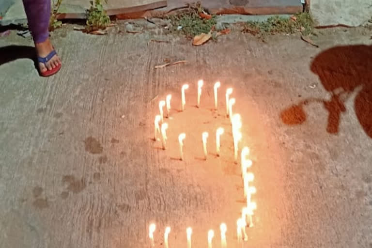 people lit lamps and candles and gave a message of unity In Bilaspur