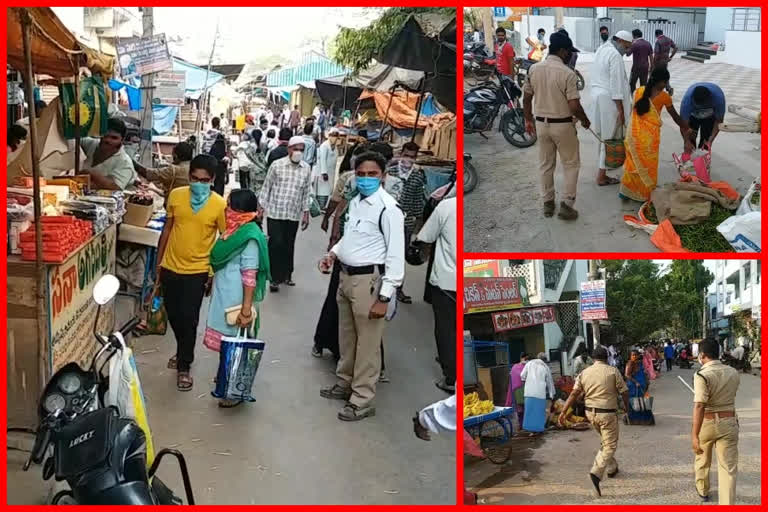 cops made to shut down rythu bazars and shops at kurnool