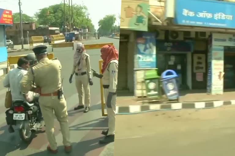 Streets wear a deserted look in Bhopal amid CoronavirusLockdown.