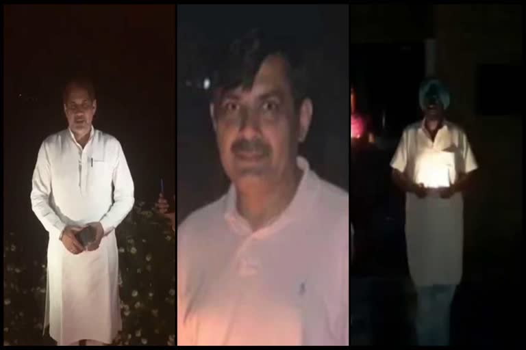 subhash barala, nishan singh and devender singh babali burn candle on pm modi appeal