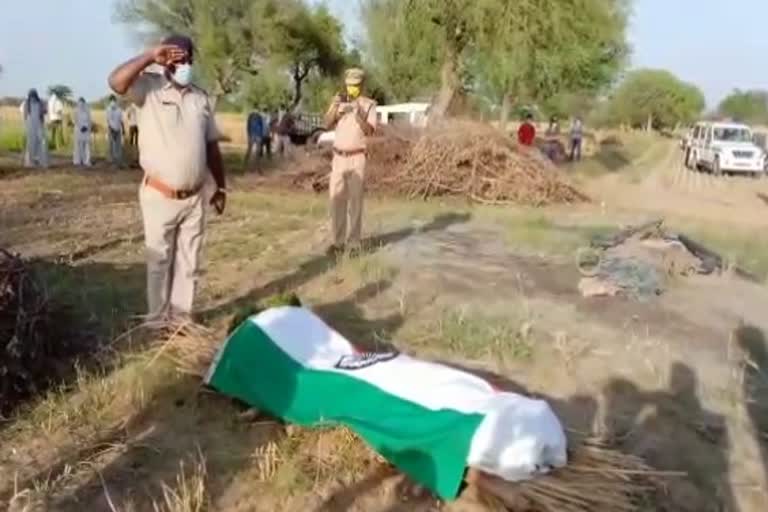 Last rites of CRPF jawan in rewari