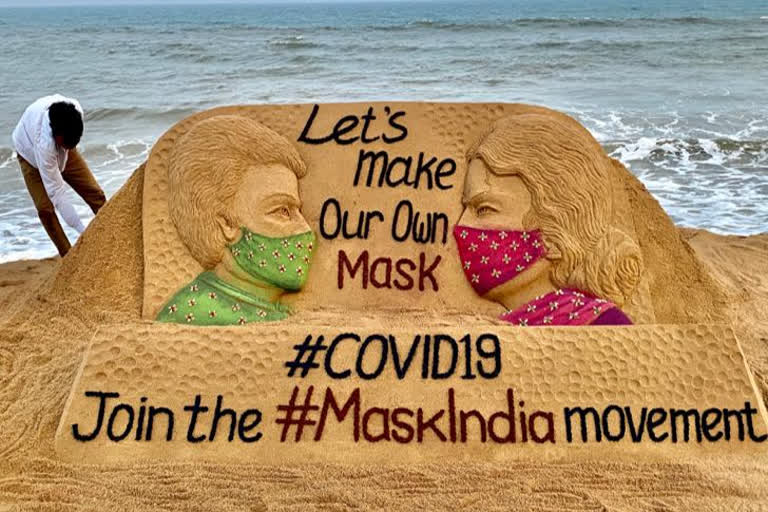 Sand art Sudarshan Patnaik warned about the use of masks