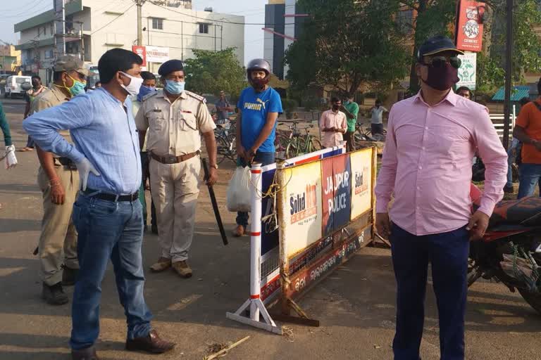 jajpur lock down , heavy security in whole town