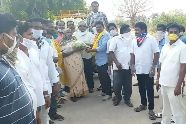 Distribution of vegetable to poor in Payakaravupet