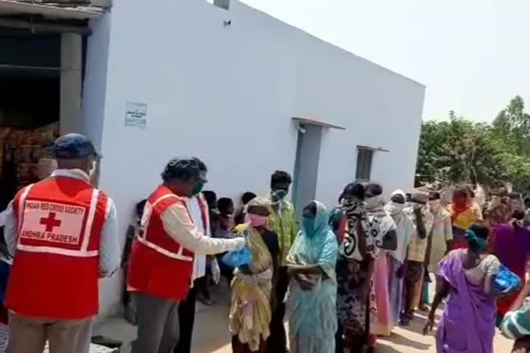 Distribution of food packets to orphans in Prakasam district