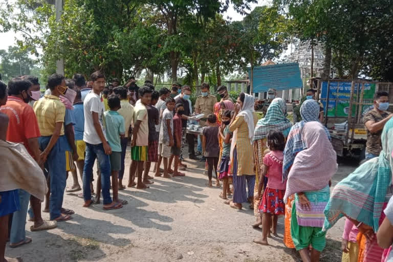 Forest Department supply food to forest villagers