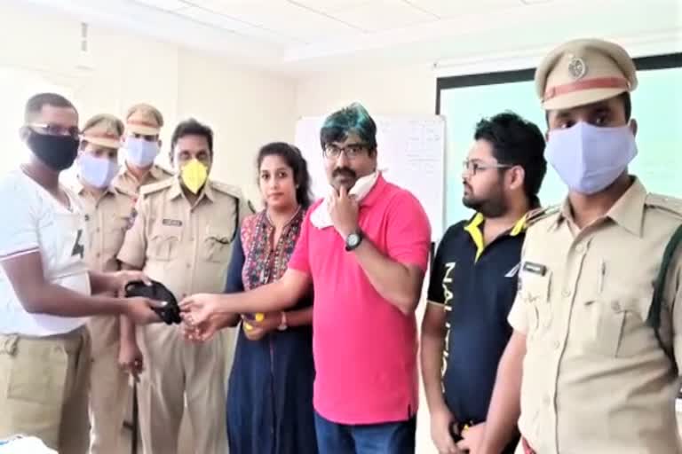 Seva Bharathi charity, who distributed masks and sanitizers