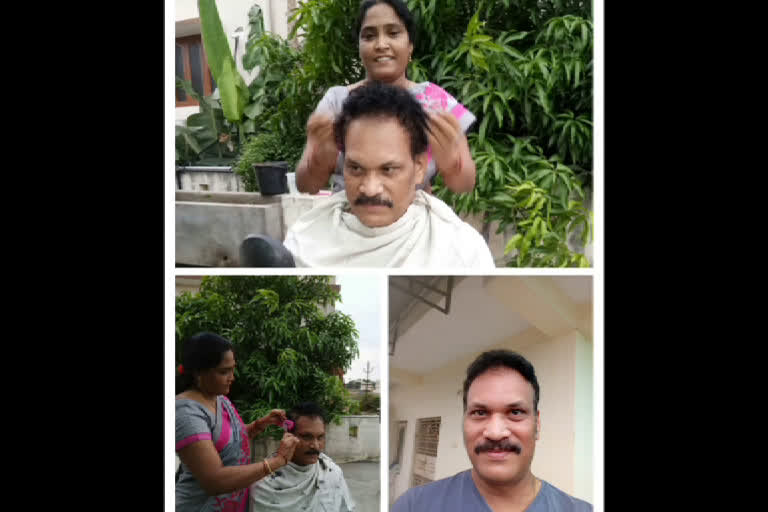 ex mp wife hair cutting at home