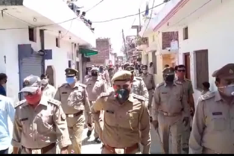 Flower shower on policeman